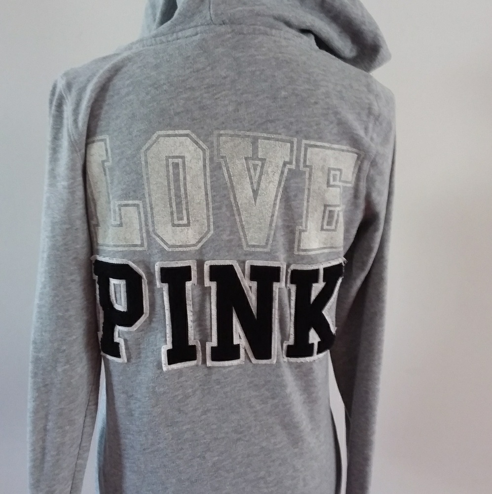 Pink Victoria’s Secret Gray Hoodie Sweatshirt
